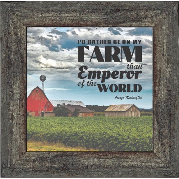 I'd Rather Be On My Farm, Country Gift, Farmer and Barn Picture Frame, 10x10 8647