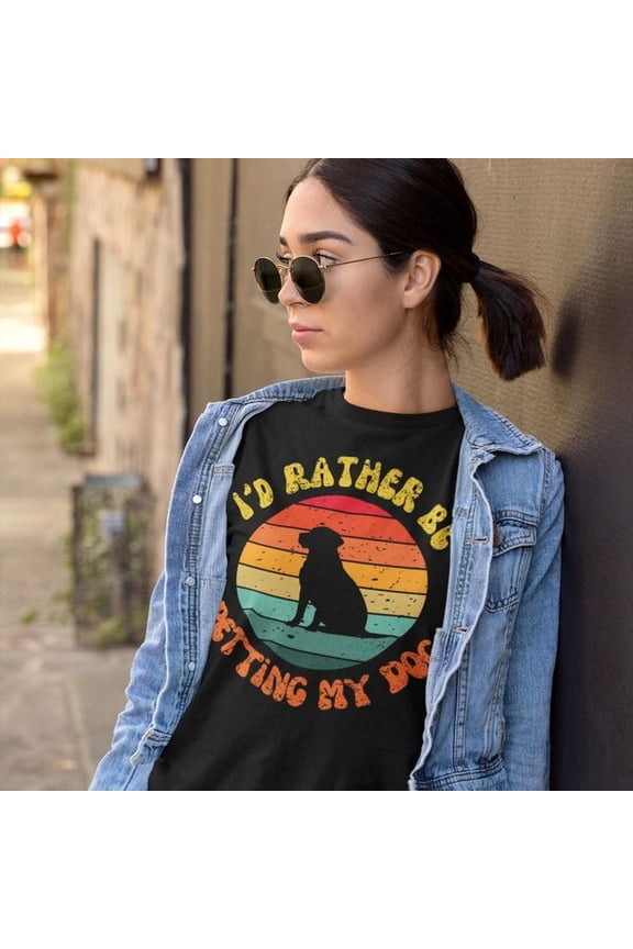 I'd Rather Be Petting My Dog S1Hirt, L1abrador Retriever Silhouette T1EE, Dog Lover Gift, Pet Parent S1Hirt, Dog Mom or Dog Dad T-S1Hirt