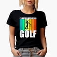 thumbnail image 1 of I'd Rather Be Playing Golf Quote, Golf Player, Golfing or Golfer Themed Merch Gift, Black T-Shirt, Large, 1 of 5