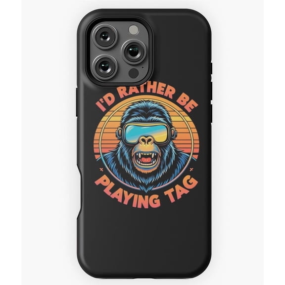 I'd Rather Be Playing Tag Gorilla VR Game Gamer Monkey Funny H1419 Slim Protective Case for iPhone 17 16 15 14 13 12 11 Pro Max