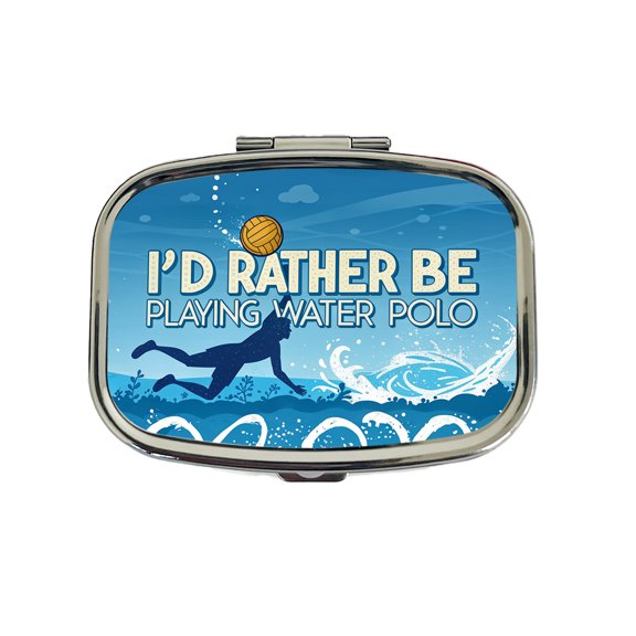 I'd Rather Be Playing Water Polo Small Travel Handbag Pill Box Case