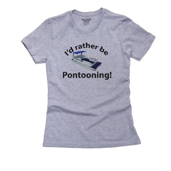 I'd Rather Be Pontooning - Pontoon Boat Fan Women's Cotton Grey T-Shirt