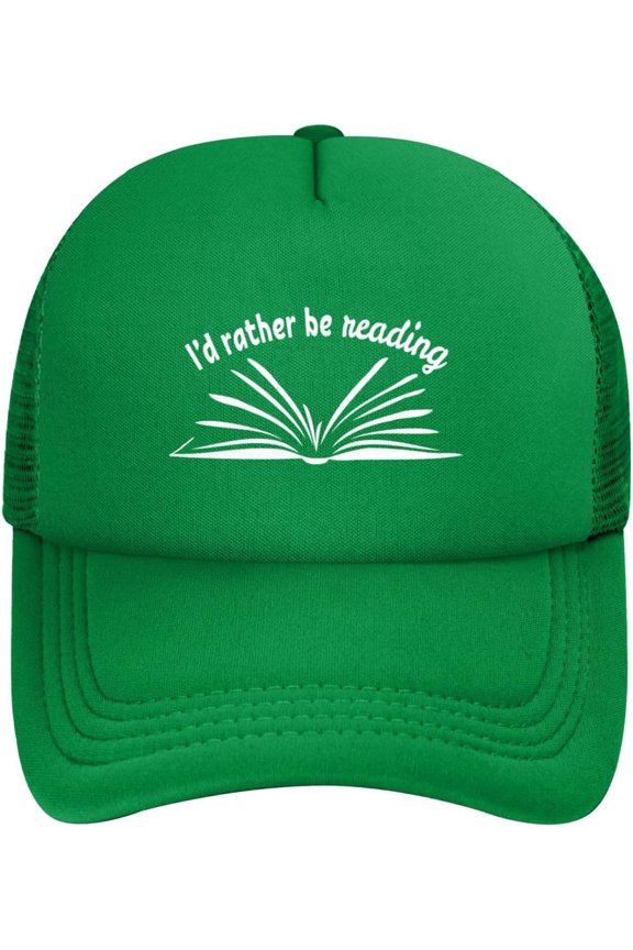 I'd Rather Be Reading Mesh Hats Foam Trucker Hat Snapback Adjustable Size