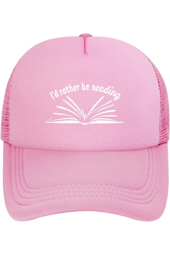 I'd Rather Be Reading Mesh Hats Foam Trucker Hat Snapback Adjustable Size