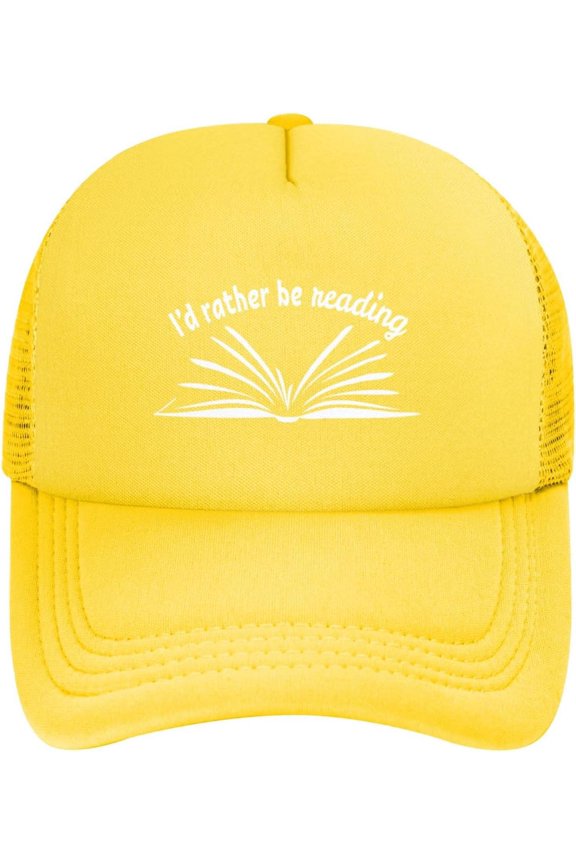 I'd Rather Be Reading Mesh Hats Foam Trucker Hat Snapback Adjustable Size