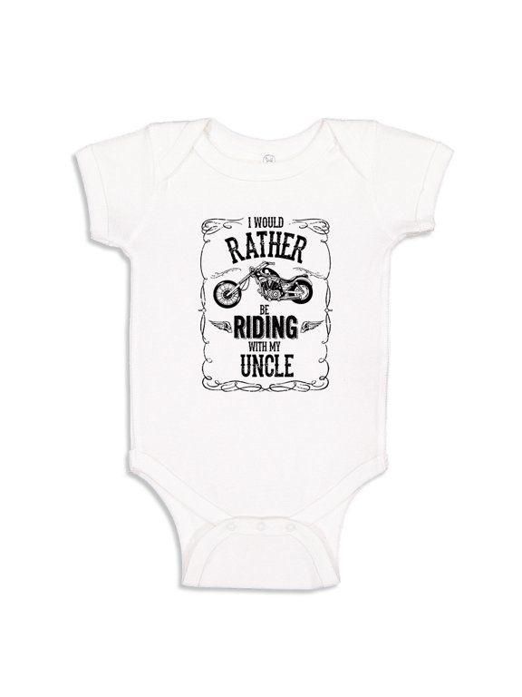 I'd Rather Be Riding With My Uncle Baby Bodysuit One Piece 24 mo White