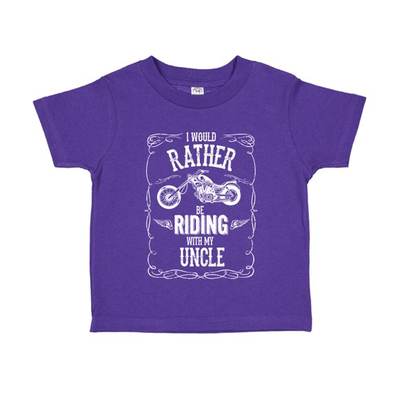 I'd Rather Be Riding With My Uncle Toddler T-Shirt 4T Purple