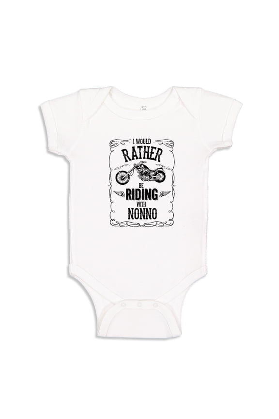 I'd Rather Be Riding With Nonno Baby Bodysuit One Piece NB White