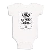Id Rather Be Riding With Zio Baby Bodysuit One Piece 24 mo White