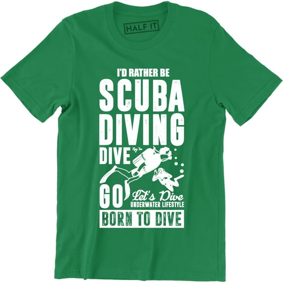 I'd Rather Be Scuba Diving Mens Funny Deep Sea Ocean Equipment Snorkel T-Shirt