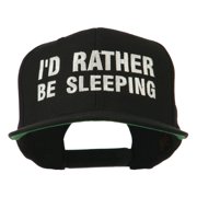 Id Rather Be Sleeping Embroidered Flat Bill Cap - Black OSFM