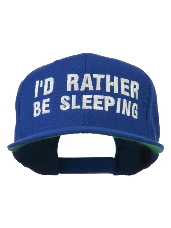 I'd Rather Be Sleeping Embroidered Flat Bill Cap - Royal OSFM