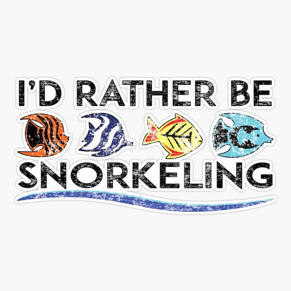 I’d Rather Be Snorkeling Scuba Diving Ocean Sticker