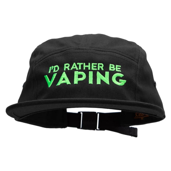 I'd Rather Be VapingEmbroidered Classic Jockey Cap - Black OSFM