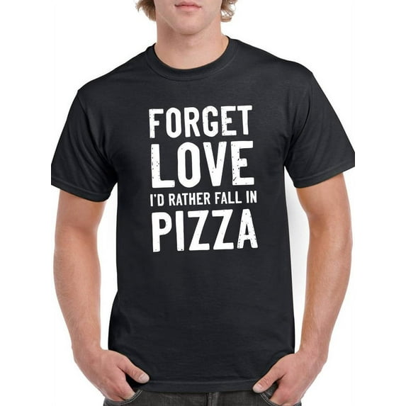 I'd Rather Fall In Pizza T-Shirt Men -Smartprints Designs, Male x-Large