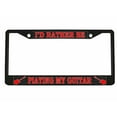 thumbnail image 1 of I'd Rather be Playing My Guitar Style Metal License Plate Frame Personalized/Car Accessories Car Tag Holder Cover Carbon (Black/Carbon/Red), 1 of 2