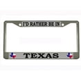 thumbnail image 1 of I'd Rather be in Texas Style Heavy Duty Metal License Plate Frame Personalised/Car Accessories Car Tag Holder Cover (Chrome/Silver/blk), 1 of 6