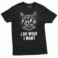 thumbnail image 1 of I do what I want cool cat T-shirt Cat with glasses Funny Birthday Gift Tee shirt humorous tee (Medium Black), 1 of 7
