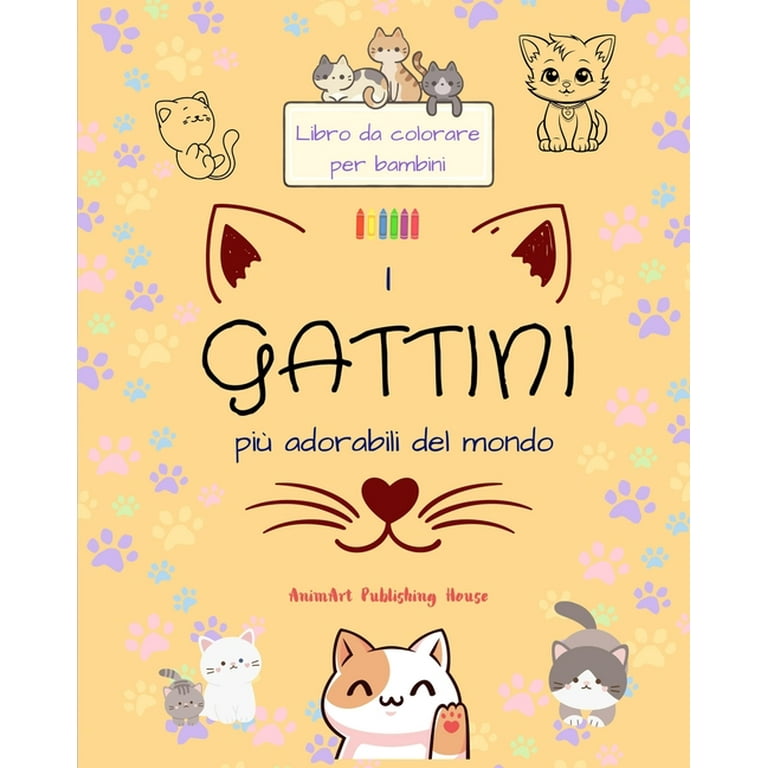 pagina da colorare di gatto e gattino