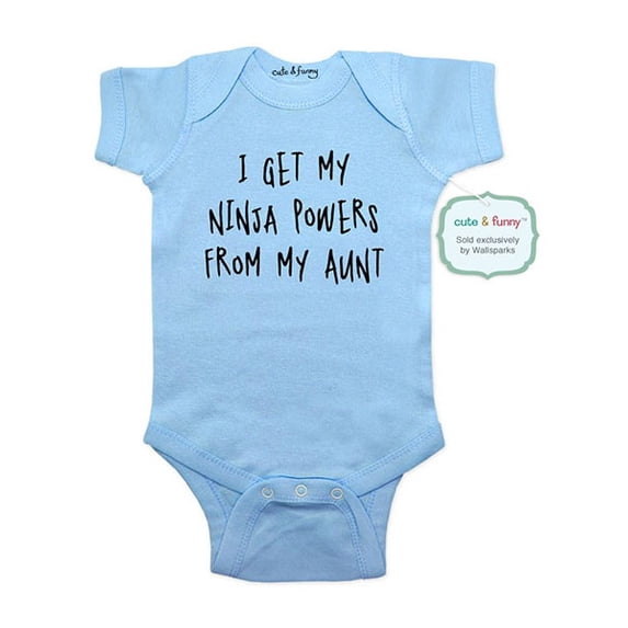 I get my ninja powers from my aunt - wallsparks cute & funny Brand - baby one piece bodysuit - Great baby shower gift!