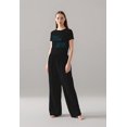 thumbnail image 1 of Cherryloom Women’s Two-Piece Pajama Set – Fitted Graphic Tee & Drawstring Lounge Pants with Side Pockets, Soft Modal-Cotton Blend in Black, 1 of 1
