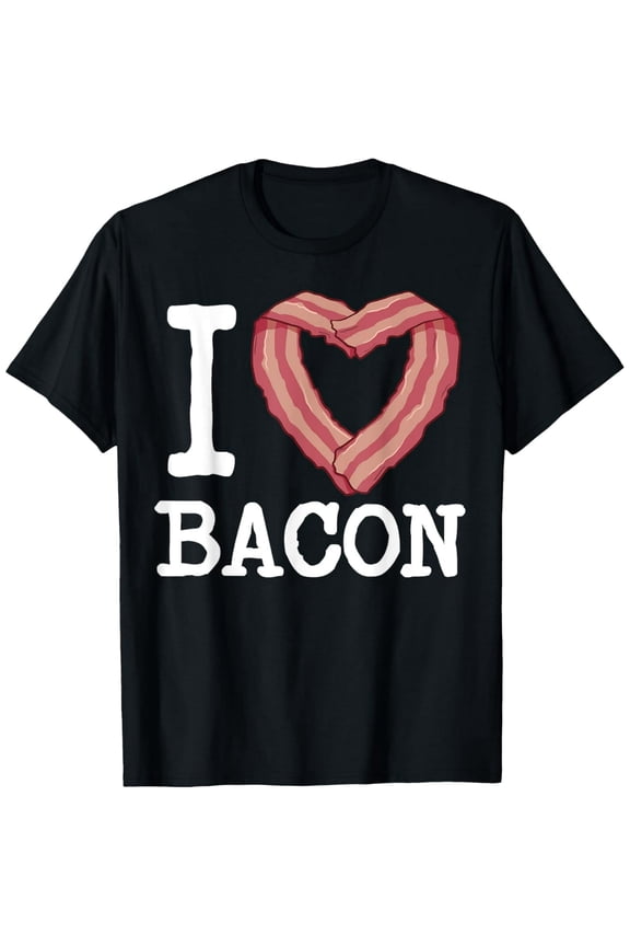 I heart bacon funny I Love Bacon T-Shirt100% cotton short-sleeved shirt for both men and women