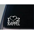 thumbnail image 1 of I heart to rappel sticker *H246* 8 inch wide vinyl rock climbing, 1 of 1