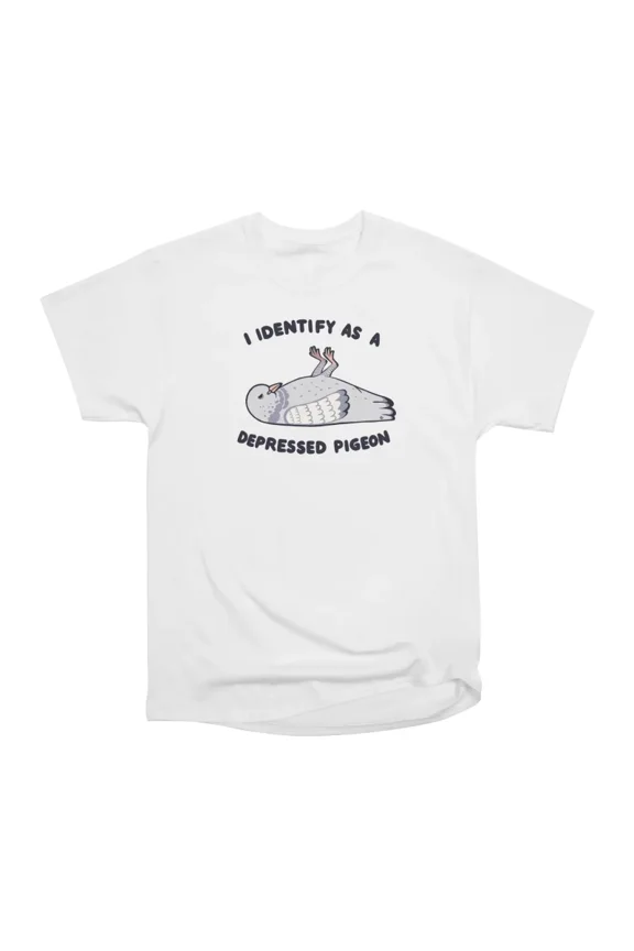 I identify as a depressed pigeon T-Shirt Tee Gift For Him Merch For Her Apparel For Friend
