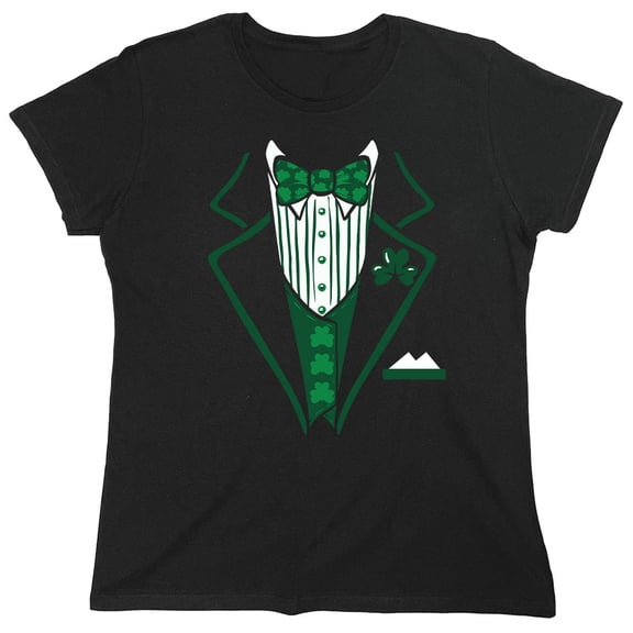 Irish Tuxedo Sarcastic Humor Novelty Funny Women's Casual Tees
