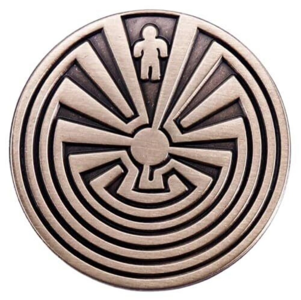 I'itoi I'ithi The Man in The Maze of Life Labyrinth Tohono O'odham Enamel Pin