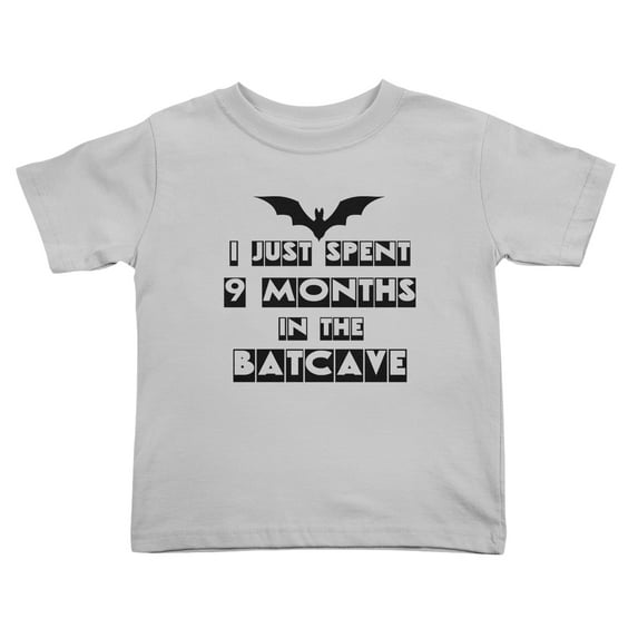 I just Spent 9 Months In The Batcave Cute Toddler T Shirts for Boys Girls (Gray, Youth S)