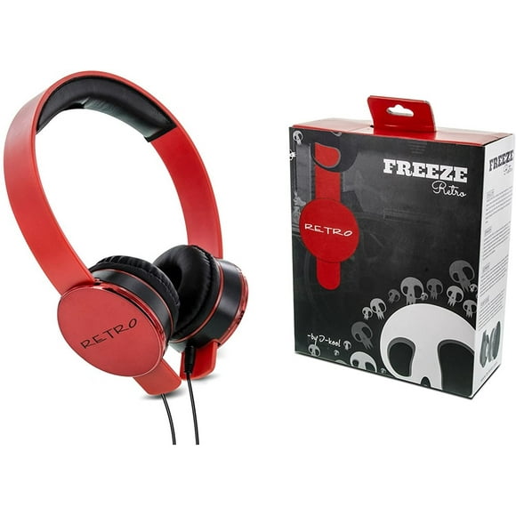 I-kool Freeze Series Retro Funky Designer Headphone Super Cool Finish and Packs up Great for Traveling By Plane Bus or Train Super Sexy Style (Bloody Red)
