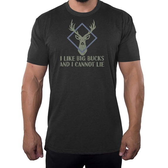 I like Big Bucks Men's T-shirts, Funny Graphic Tees, Men's Clever Shirts - Charcoal MH200FUN S11 M