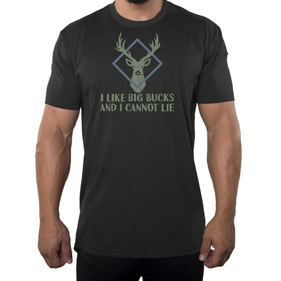 I like Big Bucks Men's T-shirts, Funny Graphic Tees, Men's Clever Shirts - Charcoal MH200FUN S11 S