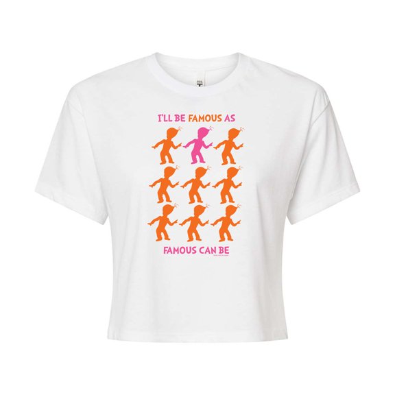 I'll Be Famous - Juniors Cropped Cotton Blend T-Shirt