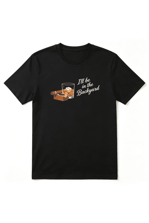 I'll Be In The Backyard Grill Retro Graphic Tee for Men, Beer Enthusiast BBQ Cotton Short Sleeves T-Shirt