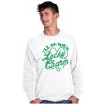 thumbnail image 1 of I'll Be Your Lucky Charm Clover Plus Size Long Sleeve Graphic Tee Shirt Brisco Brands 2X, 1 of 5