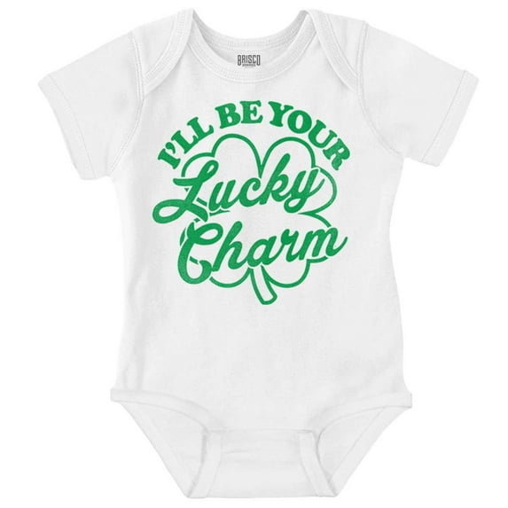 I'll Be Your Lucky Charm Clover Romper Boys or Girls Infant Baby Brisco Brands 6M