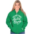 thumbnail image 1 of I'll Be Your Lucky Charm Clover Zip Up Hoodie Men's Women's Brisco Brands S, 1 of 6