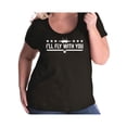 thumbnail image 1 of I'll Fly With You Womens Plus Size Scoopneck Tee, 1 of 1
