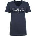 thumbnail image 1 of I'll Fly With You Womens V-Neck T-Shirt, 1 of 2
