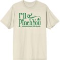 thumbnail image 1 of I'll Pinch You St. Patrick's Day Adult Natural Crew Neck Short Sleeve Tee-Large, 1 of 4