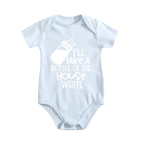 I'll Take A Bottle Of The House White Baby Bodysuit Funny Adorable Infant Outfit Baby Blue-style 9-12M