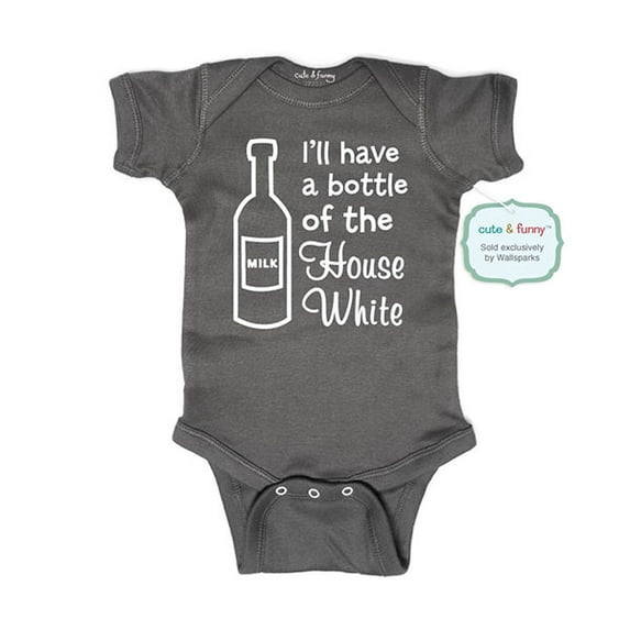 I'll have a bottle of the House White Milk - wallsparks cute & funny Brand - baby one piece bodysuit - Great baby shower gift!