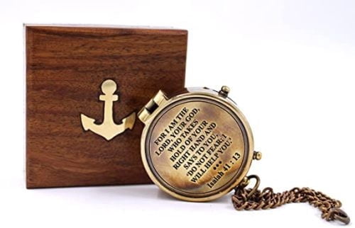 For I am the lord Brass Compass for Confirmation Gifts, Baptism Gifts, Best Easter, Christian Gifts for Men, Catholic Gifts, Birthday Gifts, Gifts for Teen Age, Graduation Gifts,