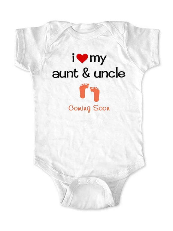 I love my Aunt & Uncle Coming Soon - Surprise sister brother baby birth pregnancy announcement - wallsparks cute & funny Brand - White Newborn Size (0-3 Mos) Unisex