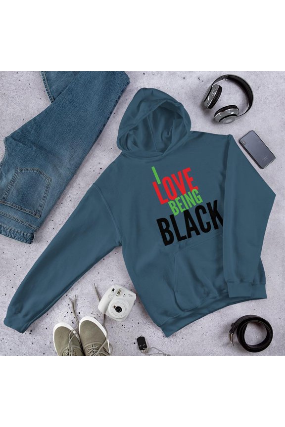 I love Being Black (Bold) Unisex Hooded Sweatshirt