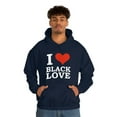 thumbnail image 1 of I love Black Love Unisex Hoodie, S-5XL Black Pride Valentine's Day, 1 of 3