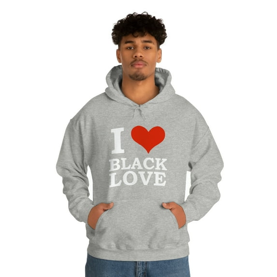 I love Black Love Unisex Hoodie, S-5XL Black Pride Valentine's Day