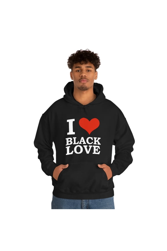 I love Black Love Unisex Hoodie, S-5XL Black Pride Valentine's Day